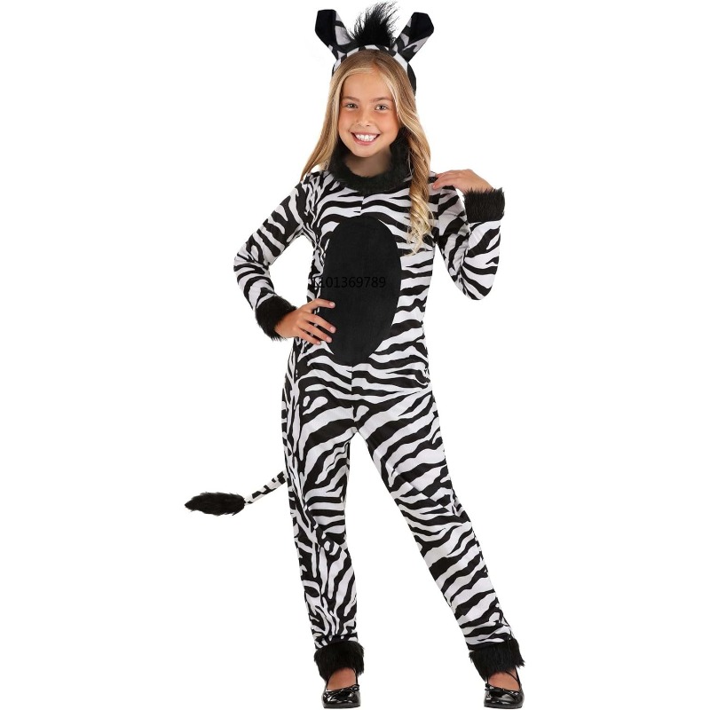 Zoo Party Games - Girls Zebra Costume with Headband -