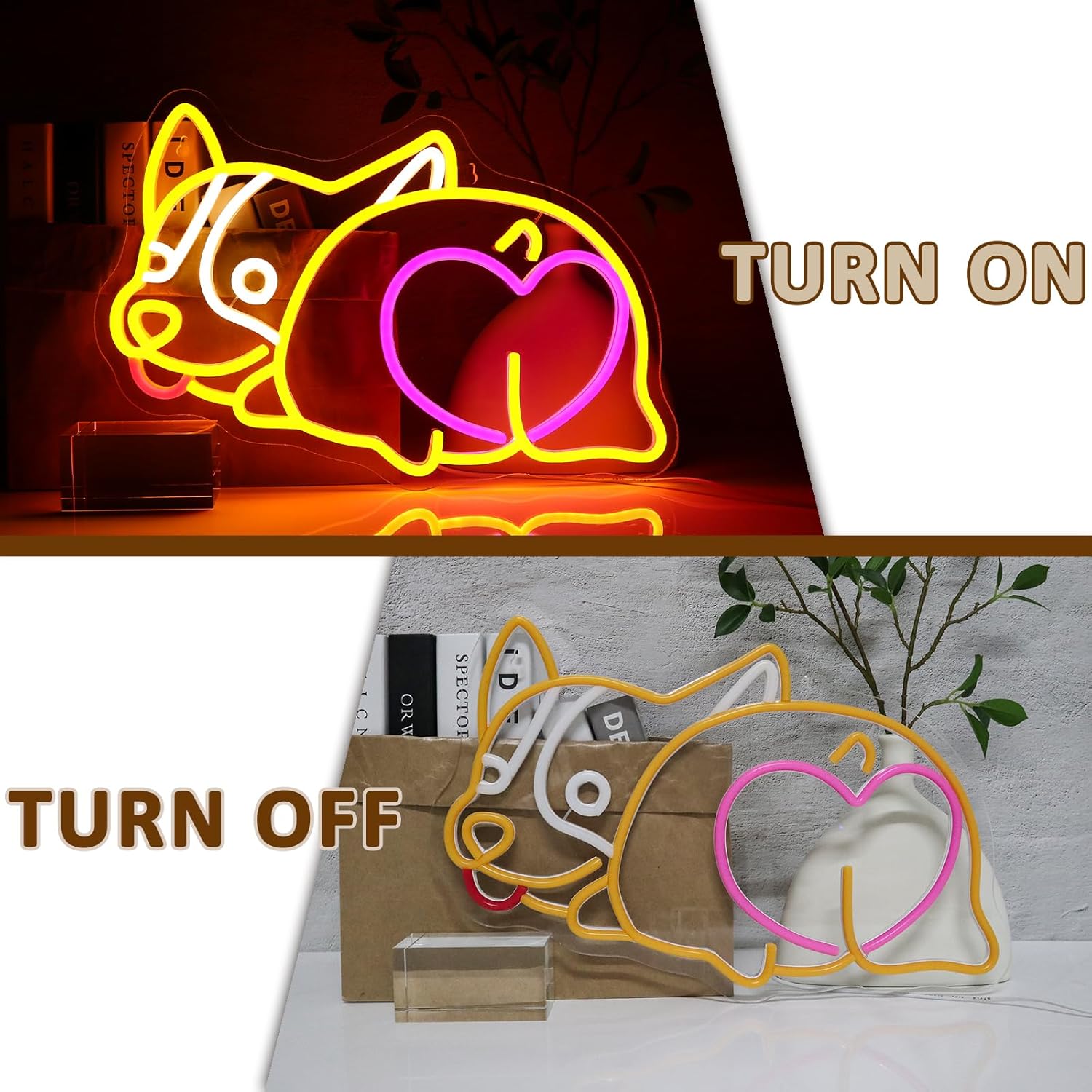 Corgie Dog Neon Sign USB Power - Zoo Party Games recension och pris